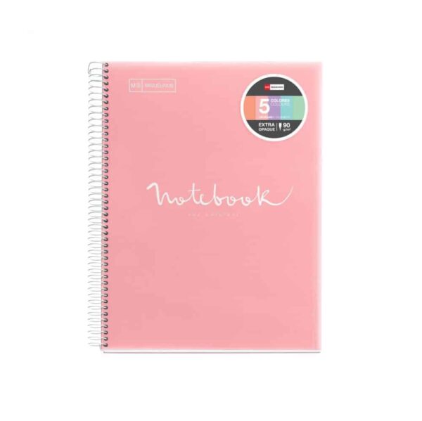 Miquelrius A5 240 Pages Spiral Emotions Pink