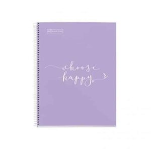 MR Notebook A5 Ruller 100sheets Spiral Messages Lavender