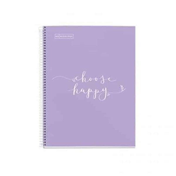 MR Notebook A5 Ruller 100sheets Spiral Messages Lavender