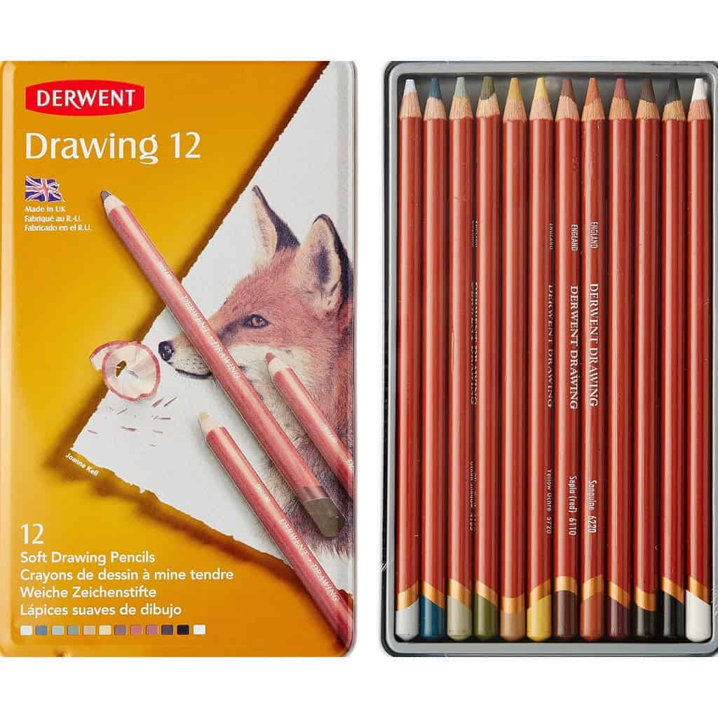 Derwent Soft Drawing Pencils 12 pcs Book shop