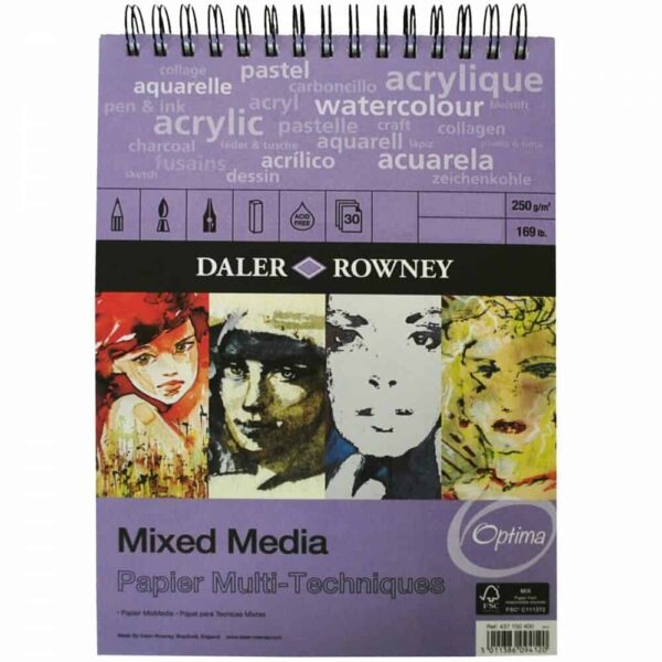 Daler Rowney Mixed Media Papier Multi-Techniques A4 Spiral
