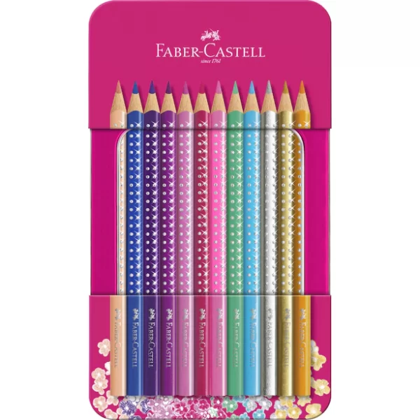 Fabel Castell Sparkle Colour Pencils Tin 12pcs
