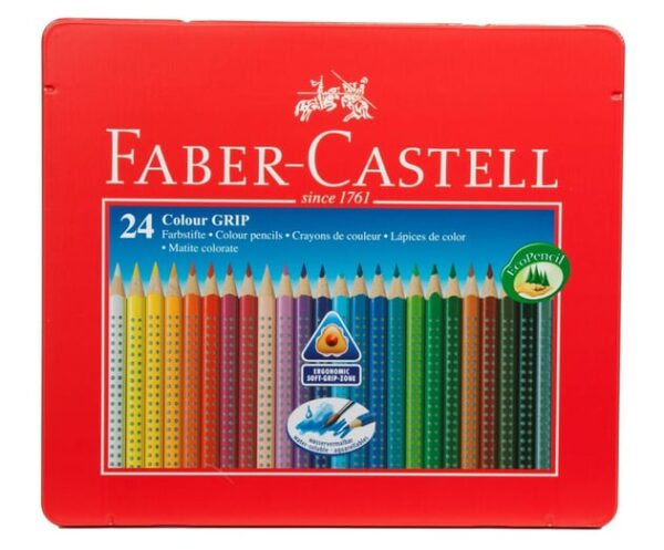 Faber Castell 24 Colour Grip Water-soluble Colour Pencils