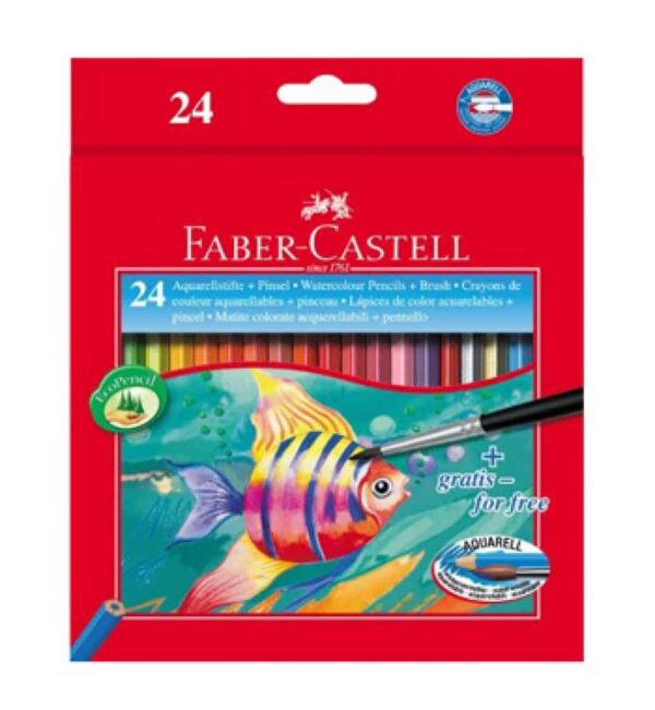 Faber Castell 24 Watercolour pencils + brush