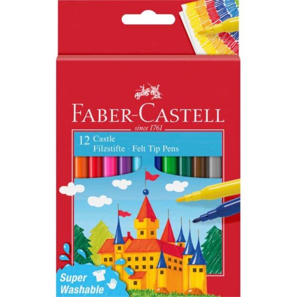 Faber Castell Felt Tip Pens Cardboard Wallet 12pcs