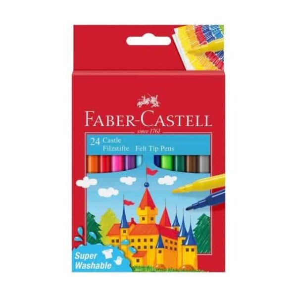 Faber Castell Felt Tip Pens Cardboard Wallet 24pcs