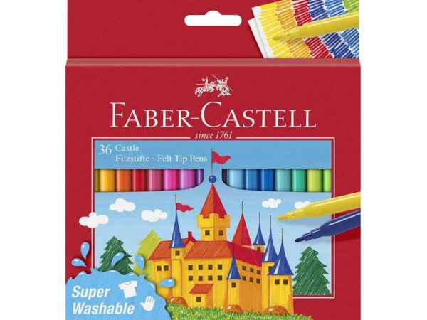 Faber Castell Felt Tip Pens Cardboard Wallet 36pcs