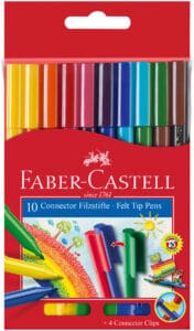 Faber Castell Connector Fibre Tip Pens - Assorted Colours (Pack of 10)