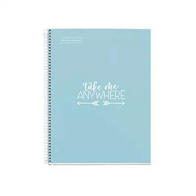 MR Notebook A4 Ruller 80sheets Spiral Messages Sky Blue