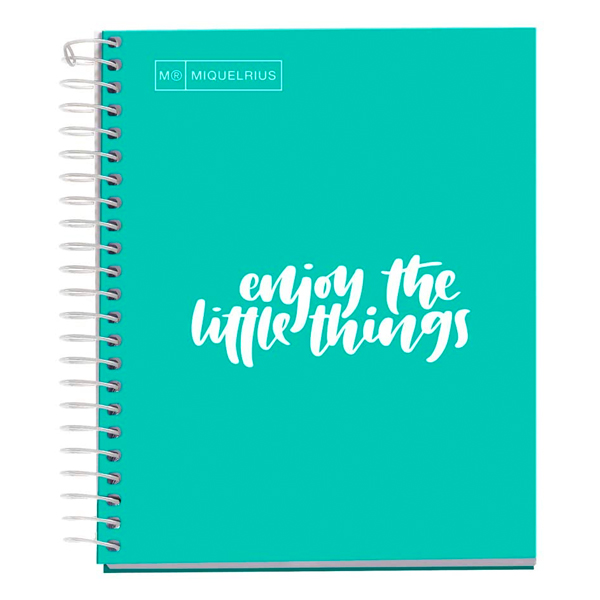 MR Notebook A6 Ruller 90sheets Spiral Messages Turquoise