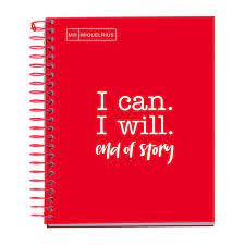 MR Notebook A6 Ruller 100sheets Spiral Messages Red