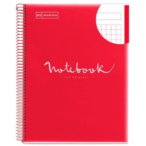 Miquelrius Notebook A4 80sheets Square 90gr PP Spiral Emotions Red