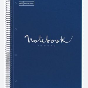 Miquelrius Notebook 1 A5 80sheets Hor 90gr Spiral Emotions Navy Blue