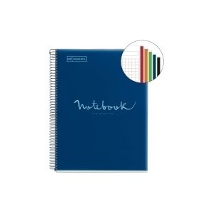 Miquelrius Notebook 5 A5 120sheets Hor 90gr PP Spiral Emotions Navy Blue