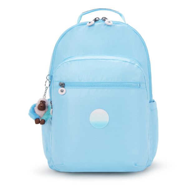 Kipling School Bag Seoul Lap Sea Blue Metallic