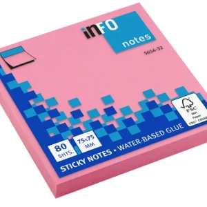 Info Sticky Notes 75x75mm Pink