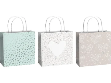 Gift Bag Eldana 20x8cm Light Beige pk of 3