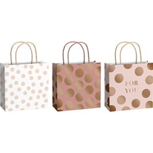 Gift Bag 20x8cm Vanda Dark Rose pk of 3