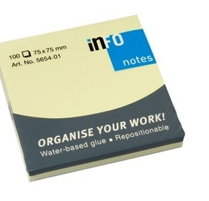 info Notes 75x75mm Yellow