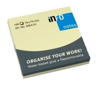 info Notes 75x75mm Yellow