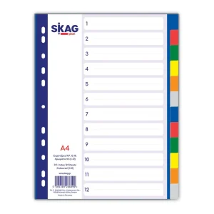 PP Dividers A4 Colours 12 Sheets