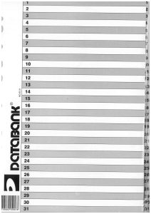 Dividers A4 1-31 Numbers PP