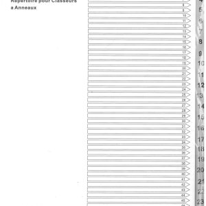 Dividers A4 1-54 Numbers PP