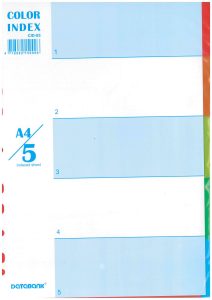 PP Dividers A4 Colours 5 Sheets