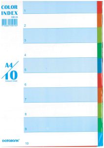 PP Dividers A4 Colours 10 Sheets