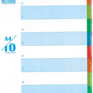 PP Dividers A4 Colours 10 Sheets