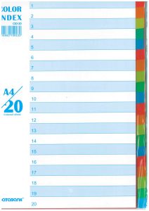 PP Dividers A4 Colours 20 Sheets