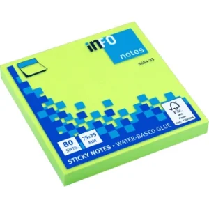 Info Sticky Notes 75x75mm Green