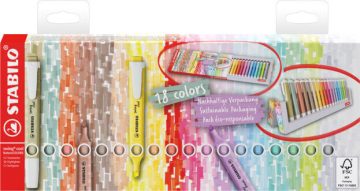 Stabilo Swing Cool Pastel Deskset of 18pcs
