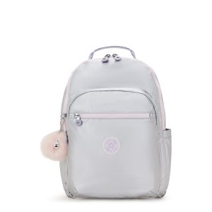 Kipling School Bag Seoul Silver Glow Met