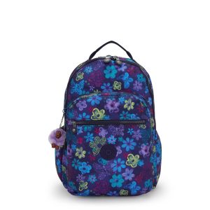 Kipling School Bag Seoul Lap Dark Flower Stamp