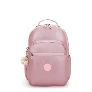 Kipling School Bag Seoul Lap Bronze Pink Metallic