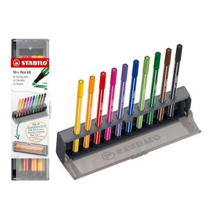 Stabilo Pen 68 Transportable Click Set of 10pcs
