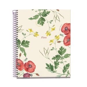 MR - Notebook  4 A5 100sheets Hor 70gr Poppy Botanical Flora